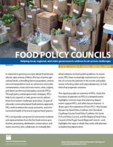Food Policy Councils: Food Systems Planning Briefing Paper