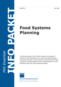 Enhancing Urban Food Systems (PAS Essential Info Packet, EIP-16)
